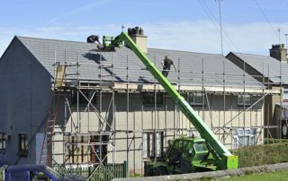 chantier de rénovation de toiture à Namur