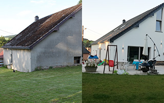 peinture de façade avant/après