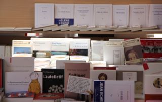 présentoir avec nouveautés livres