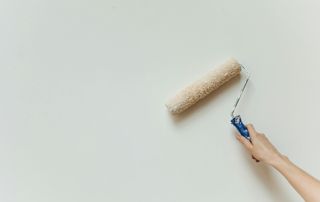 rouleau de peinture beige